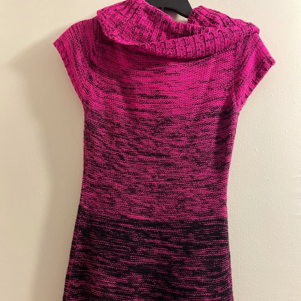 Warm Pink & Black Sweater Dress